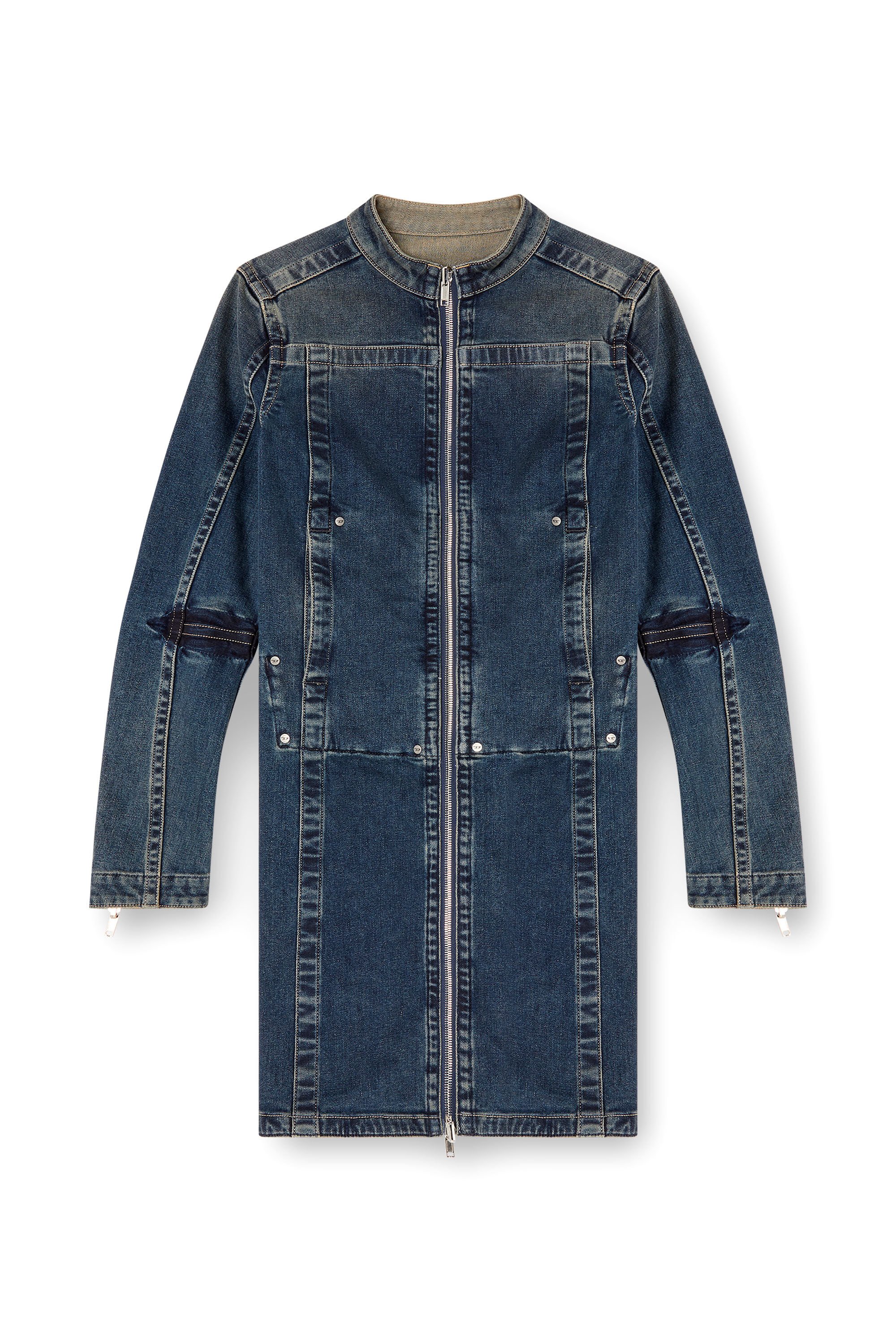 Diesel - DE-ROMI-RE, Woman's Short dress in Rehab denim in Dark Blue - 2