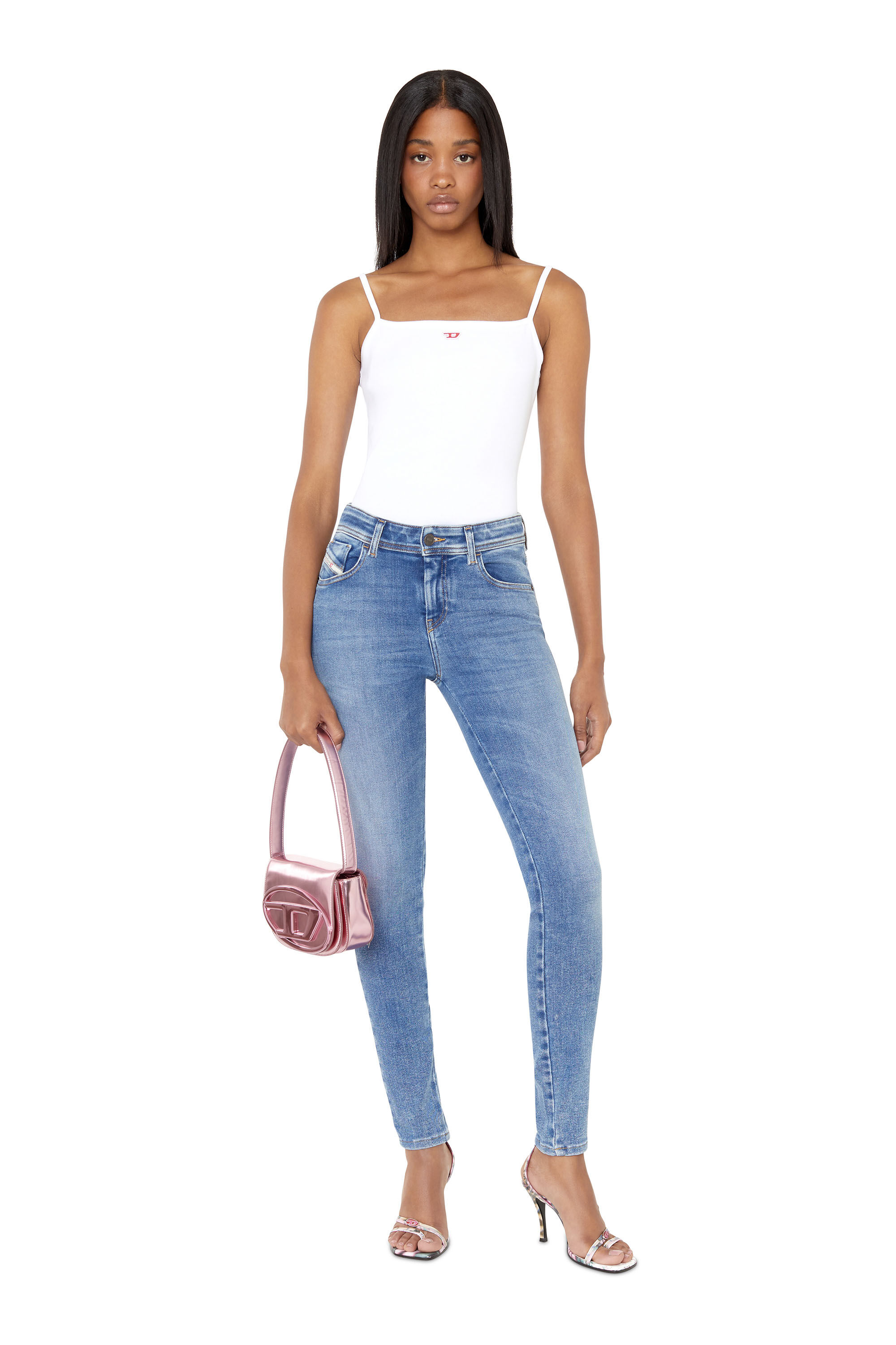 Diesel - Woman's Skinny Jeans 2017 Slandy 09D62, Medium blue - 1