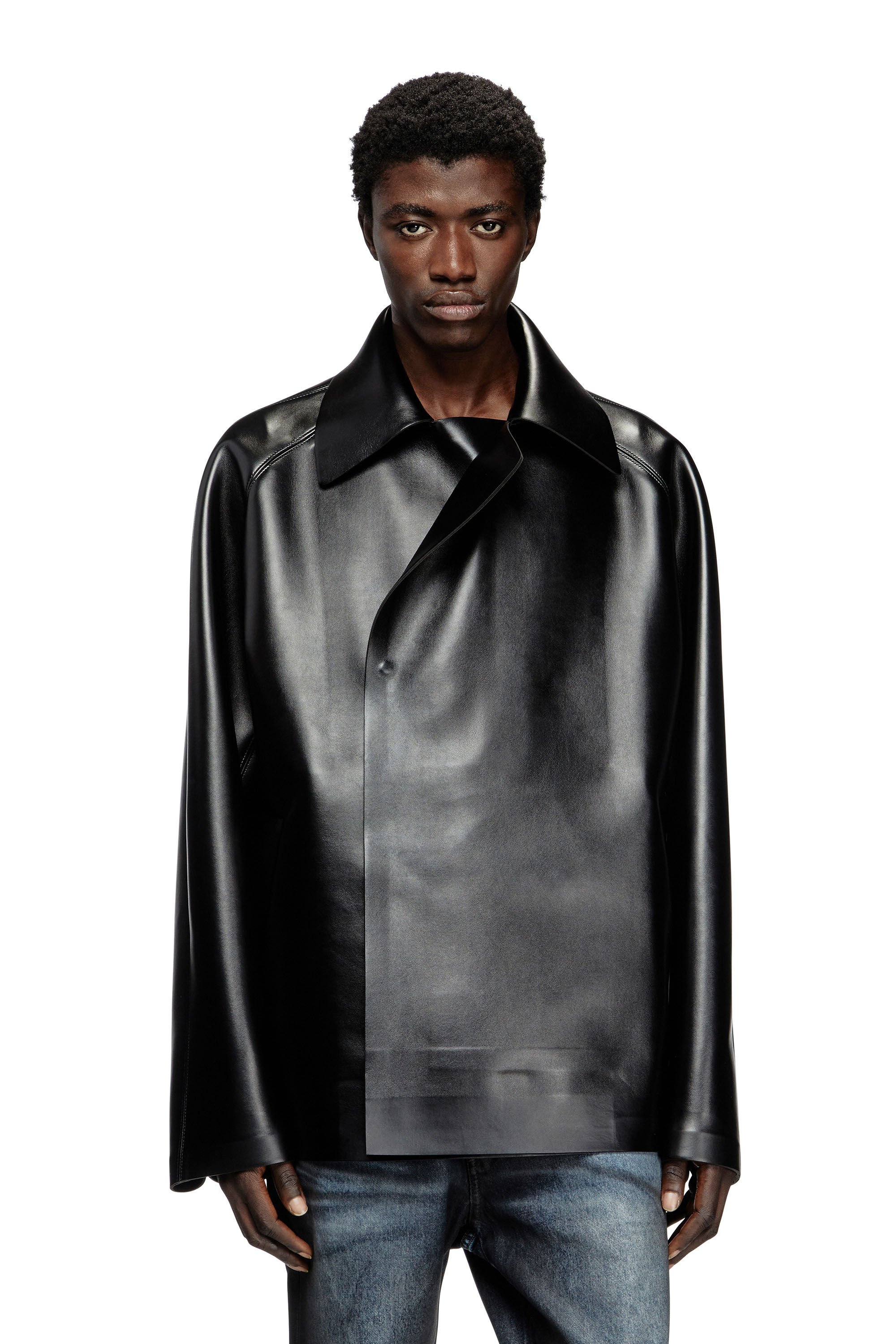 Diesel - J-MARKUS, Unisex's Oversized neoprene-bonded tailored jacket in Black - 3