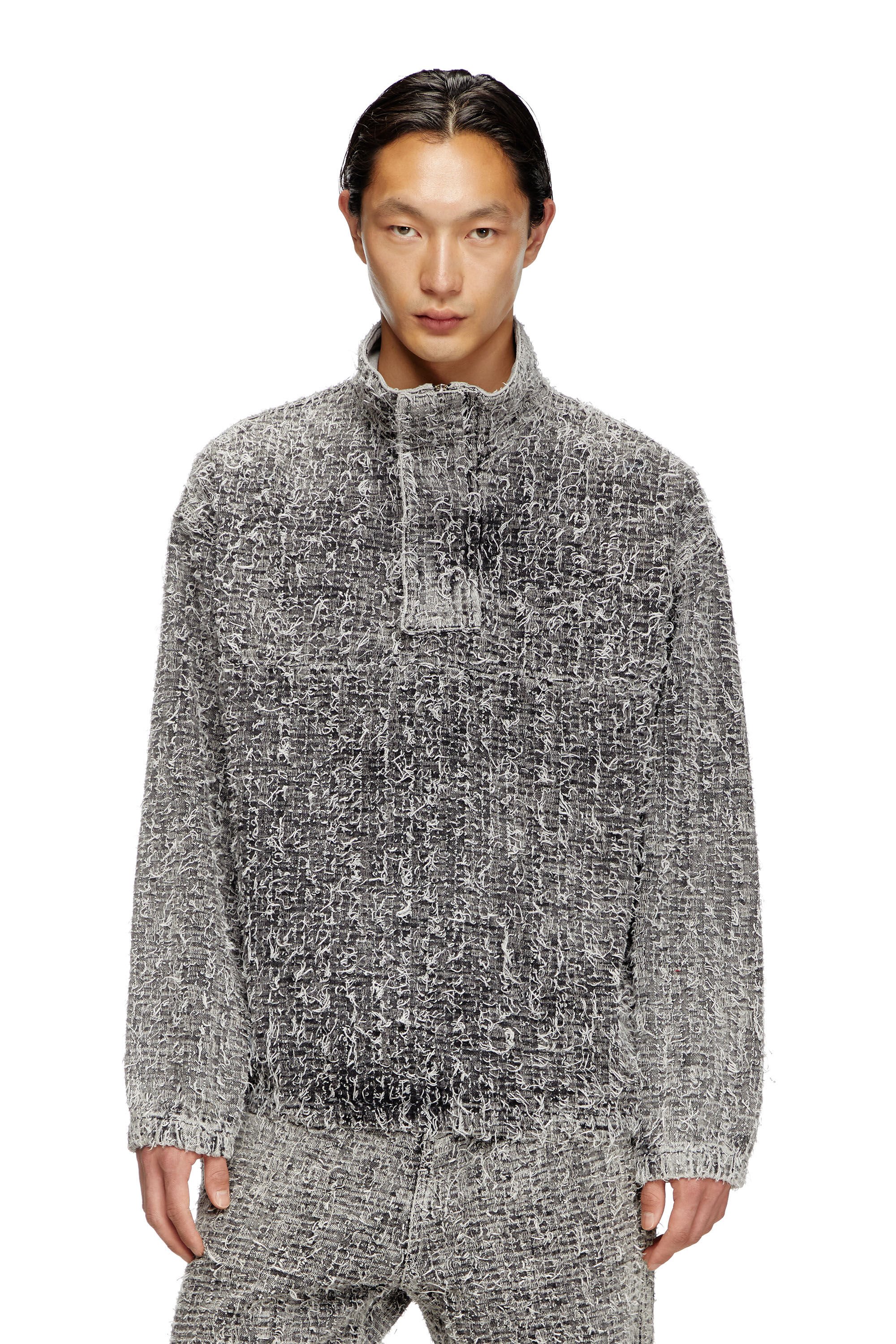 Diesel - D-FLOW-S2, Unisex's Pullover jacket in bouclé denim in Grey - 3