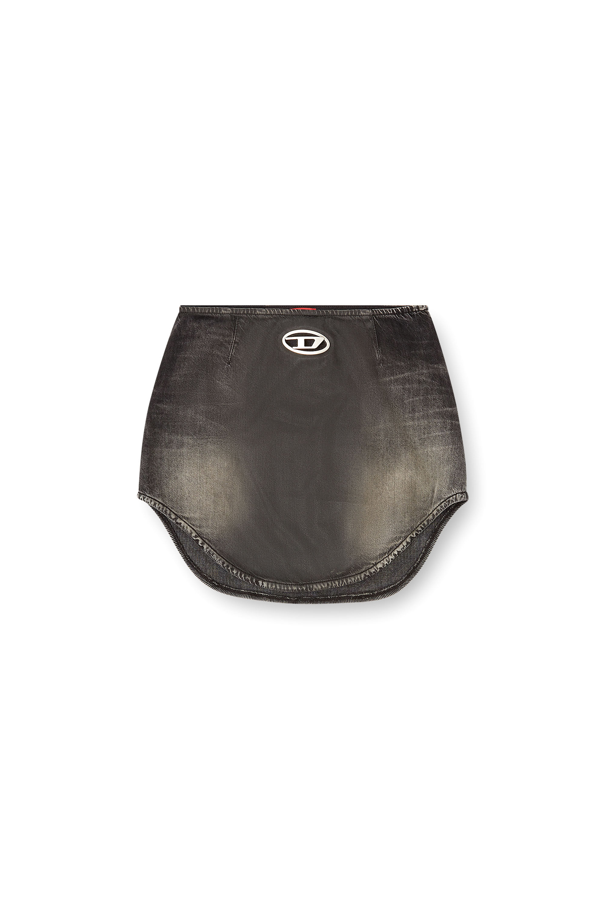 Diesel - DE-VANY-S, Woman's Denim mini skirt with Oval D logo in Black/Dark grey - 2