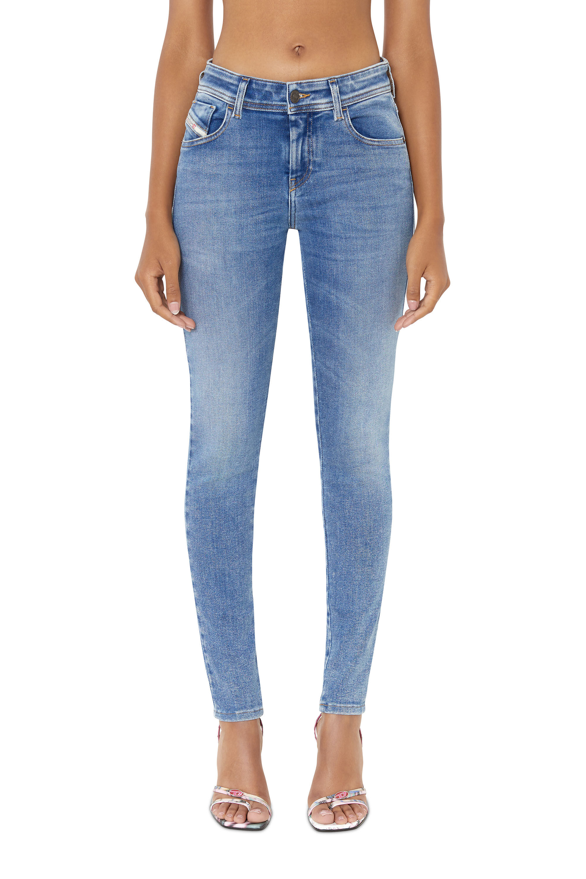 Diesel - Woman's Skinny Jeans 2017 Slandy 09D62, Medium blue - 3
