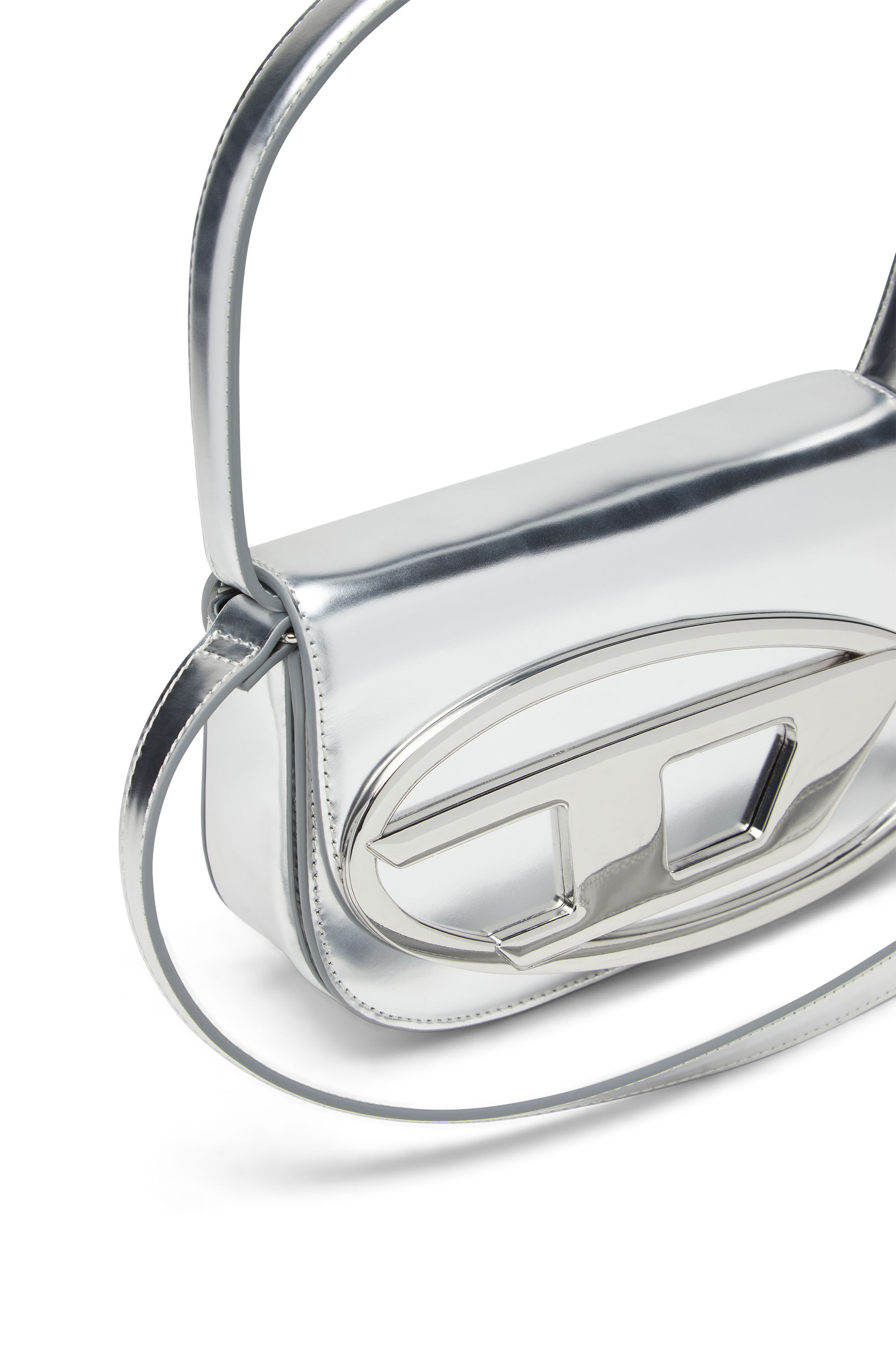Diesel - 1DR, Woman's 1DR-Iconic shoulder bag in mirrored leather in Silver - 2