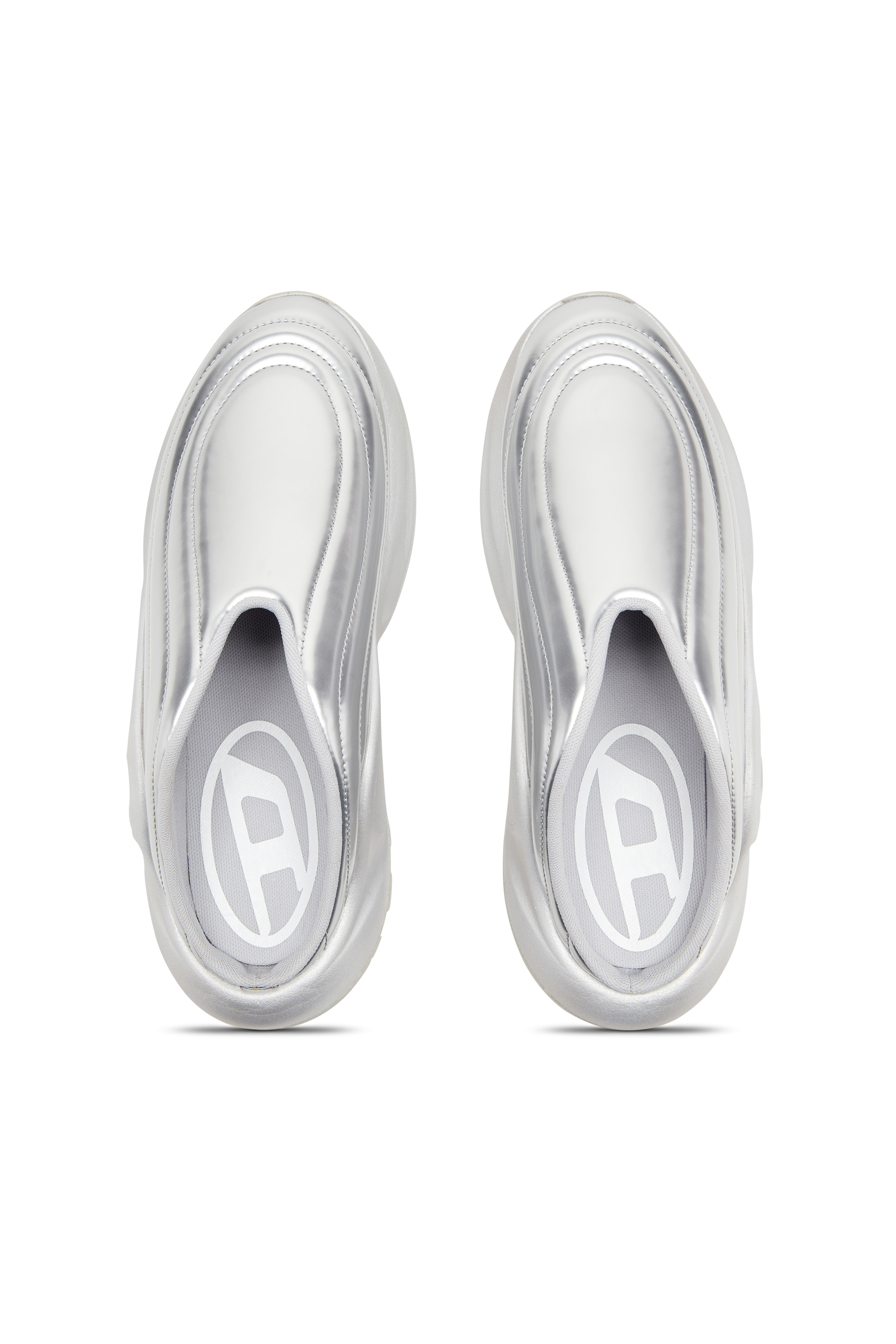 Diesel - S-D-RUNNER MULE X, Unisex's S-D-Runner-Metallic mules in Silver - 6