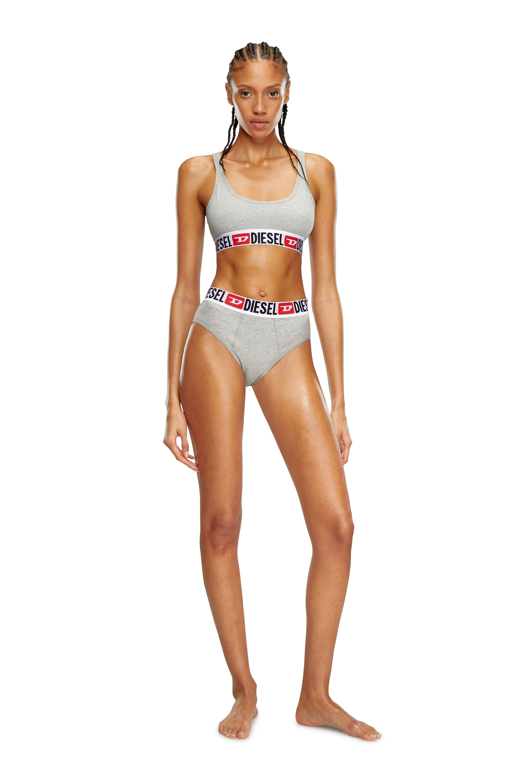 Diesel - UFPN-BLANCA-R-THREEPACK, Woman's Three-pack ribbed high-waisted briefs in Grey/White - 3