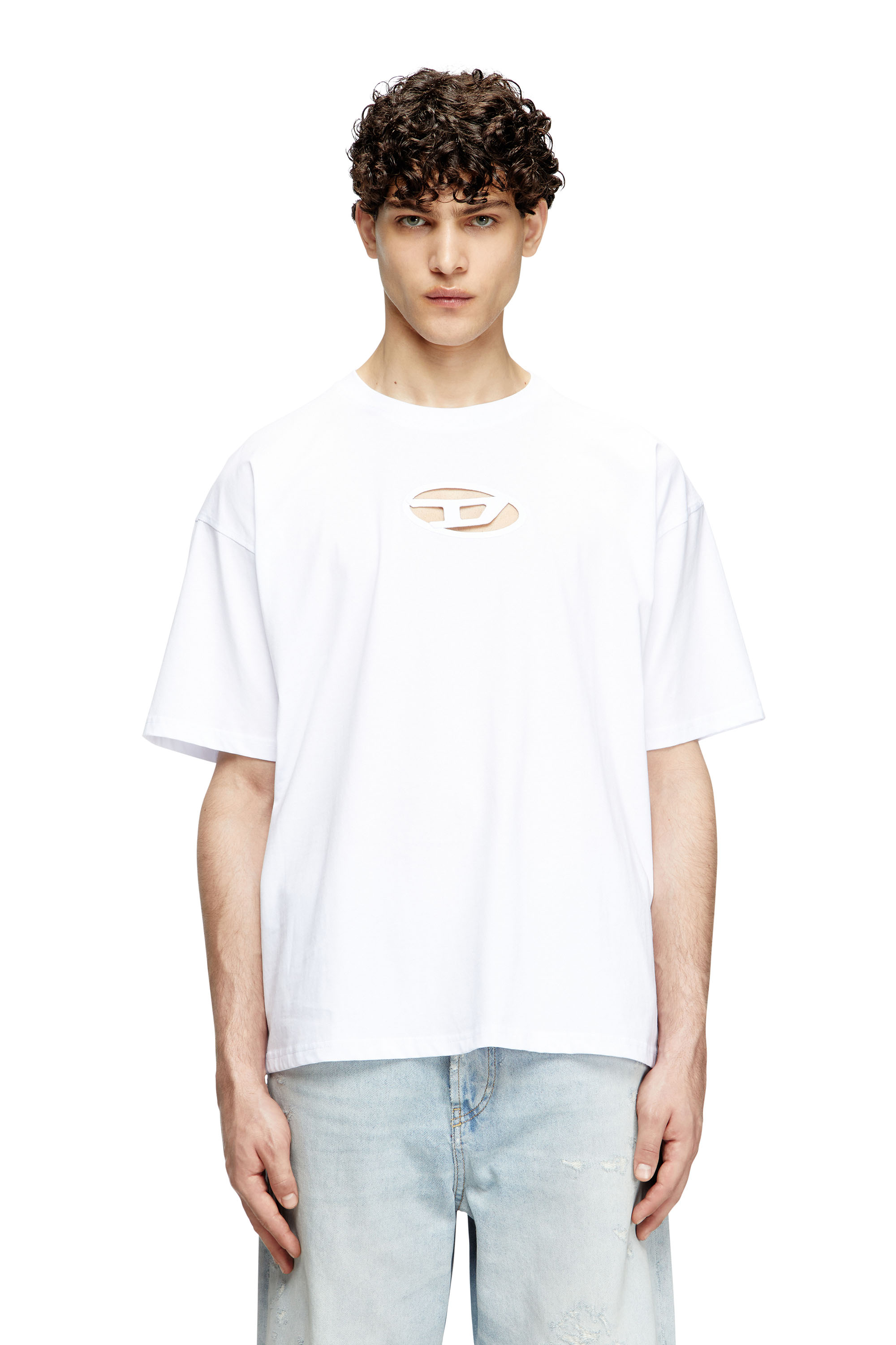 Diesel - T-BOXT-OD, Unisex's T-shirt with embroidered Oval D in White - 1