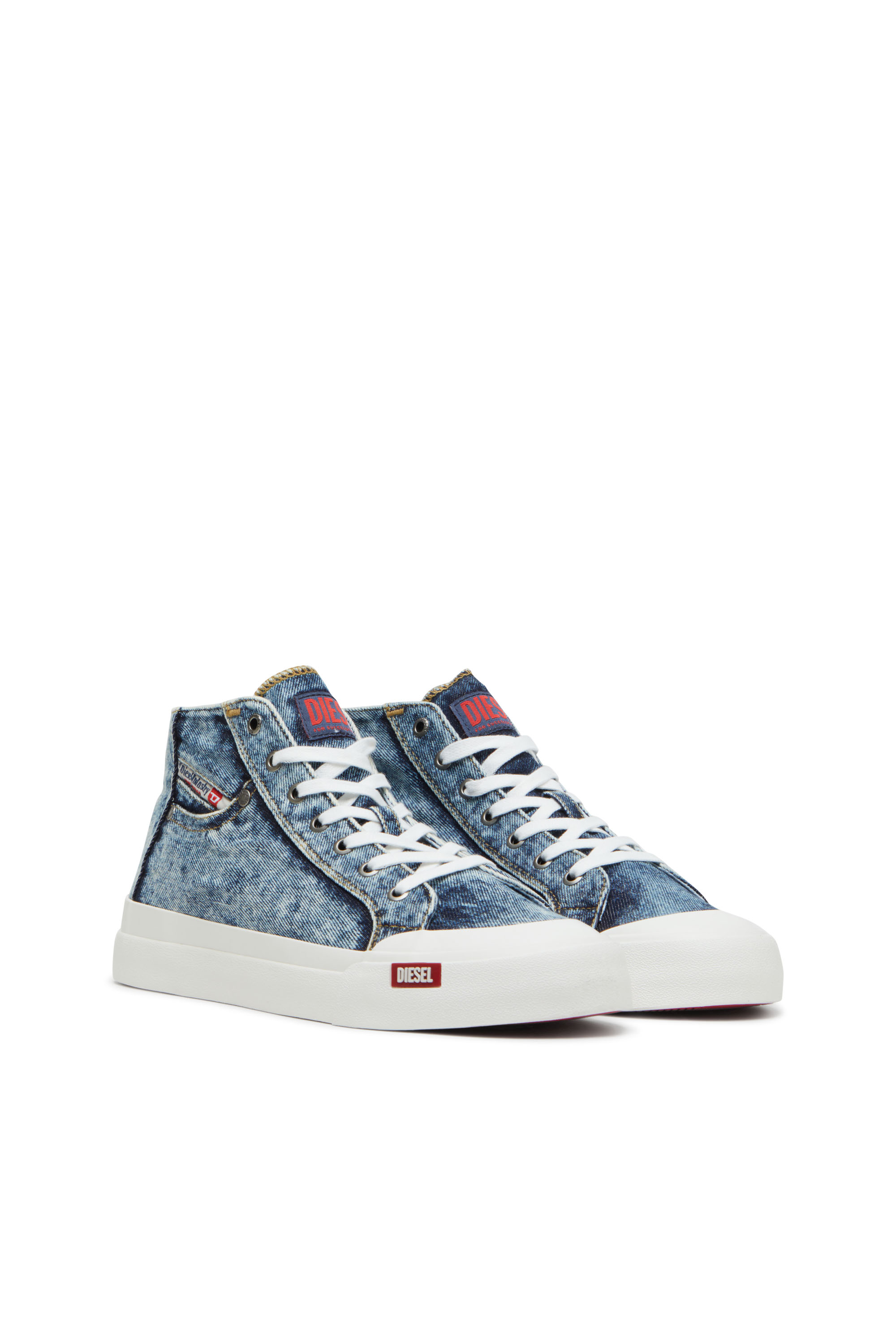 Diesel - S-ATHOS NMD MID, Man's S-Athos-High-top denim sneakers with pocket detail in Blue - 3