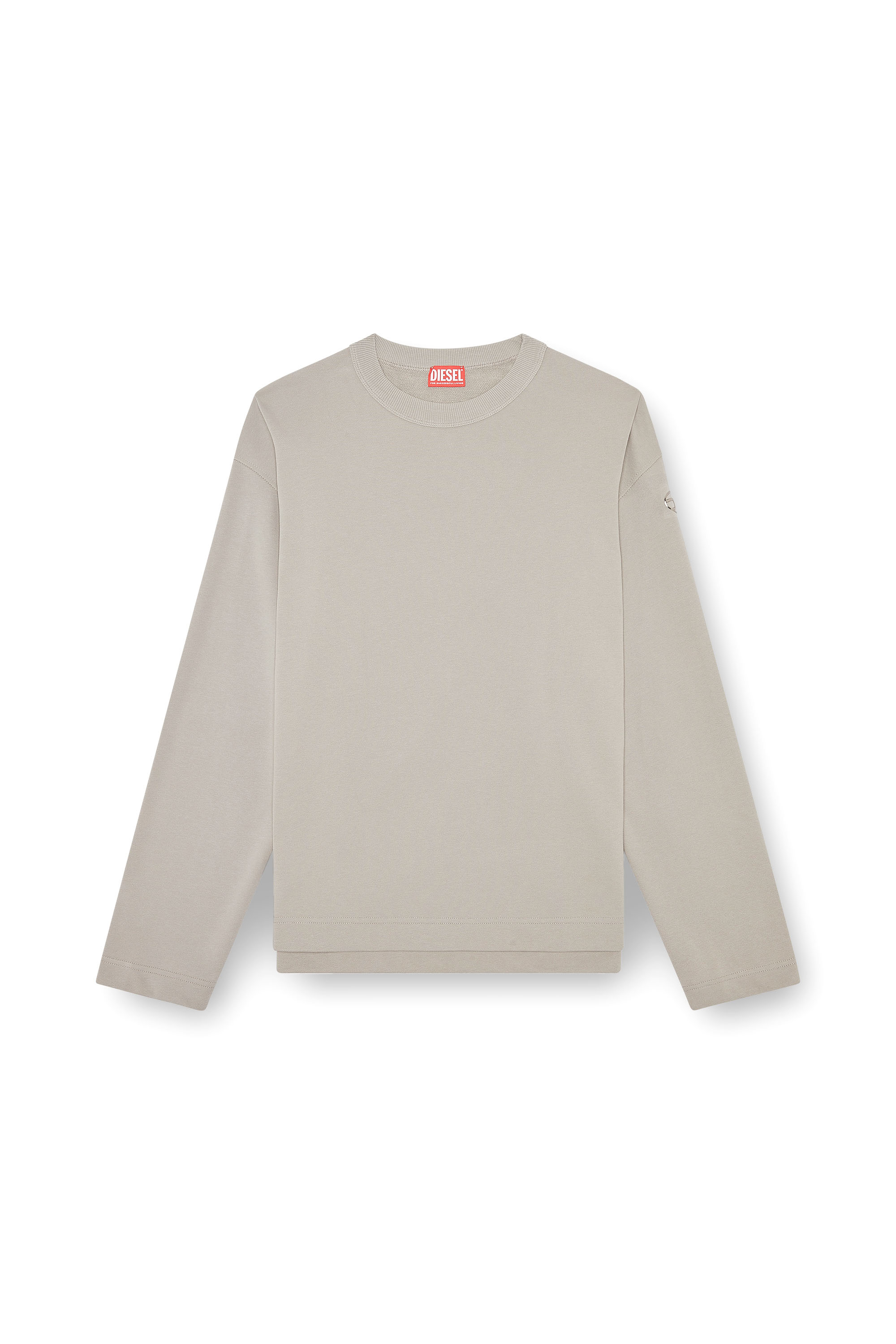 Diesel - S-MACSIS-OD, Man's Oversized sweatshirt with metallic logo in Grey - 3