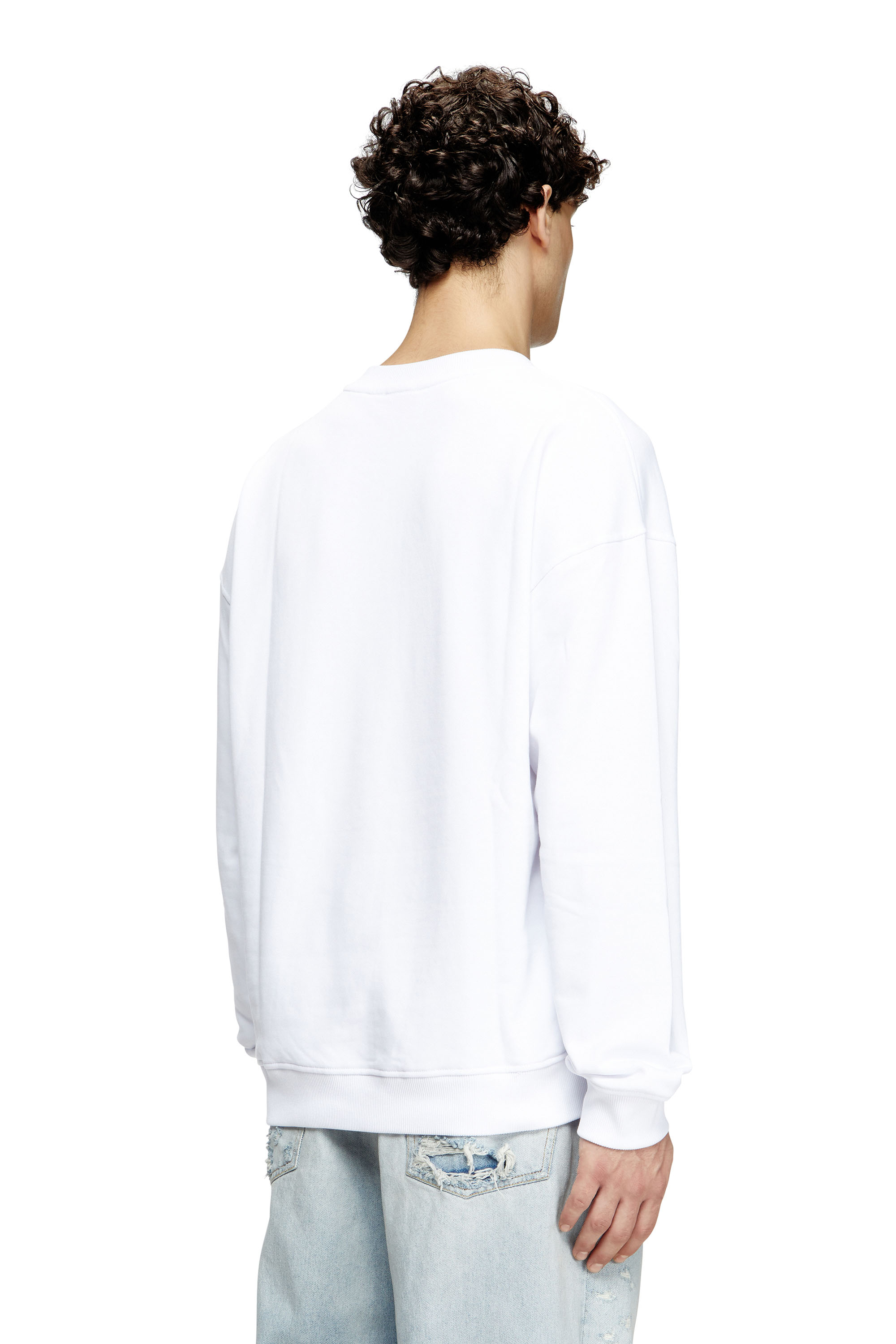 Diesel - S-BOXT-OD, Man's Sweatshirt with cut-out Oval D logo in White - 4