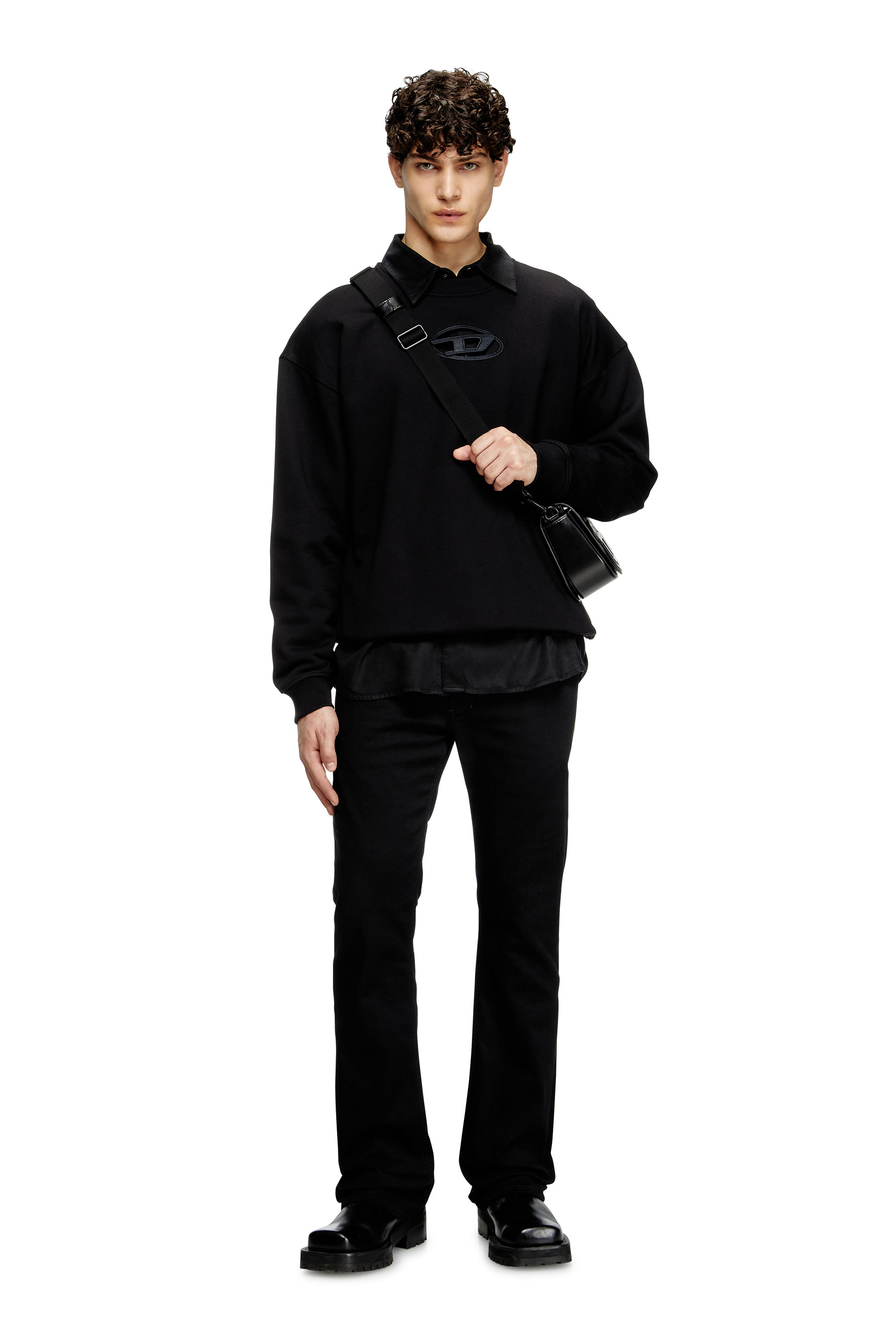 Diesel - S-BOXT-OD, Man's Sweatshirt with cut-out Oval D logo in Black - 2