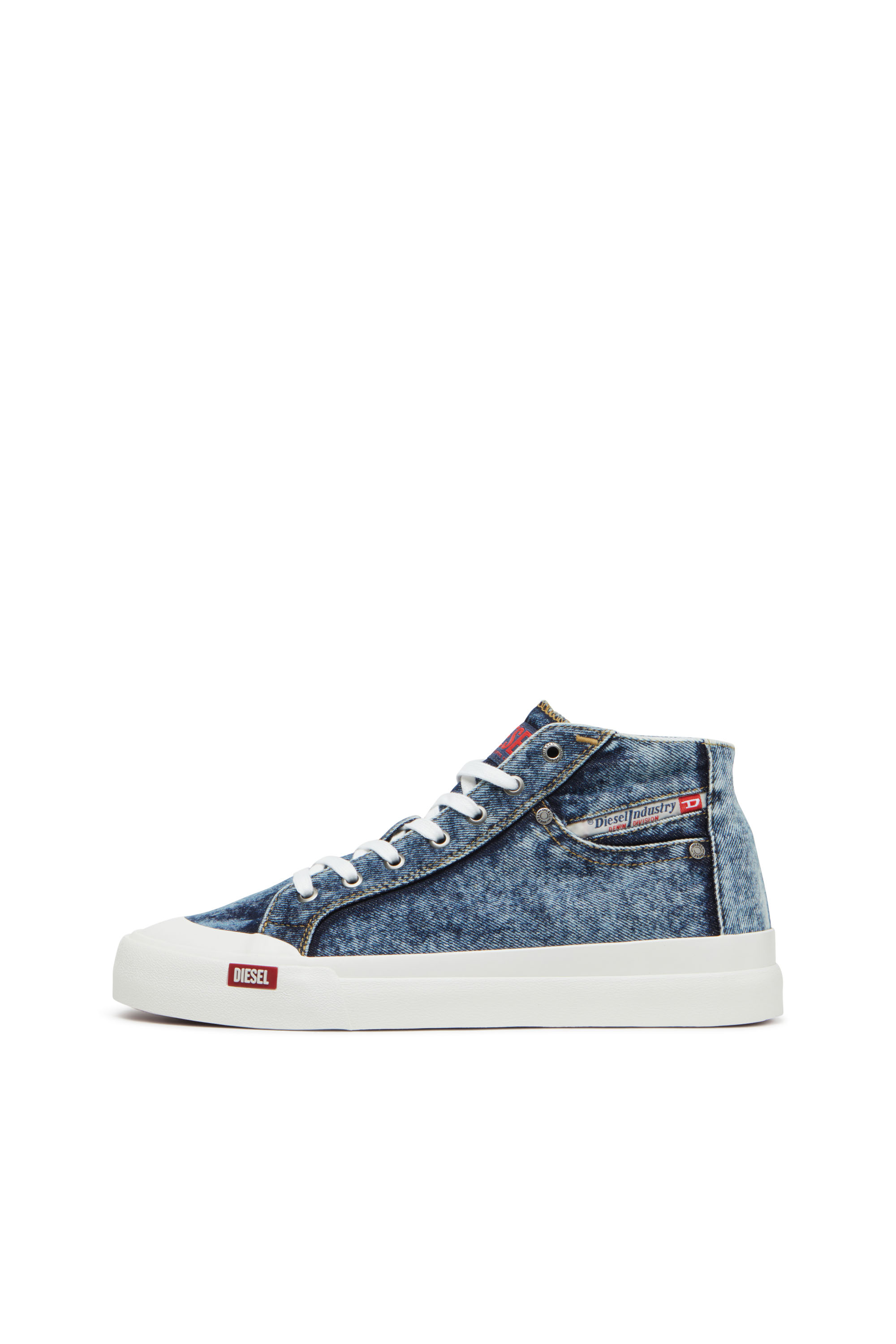 Diesel - S-ATHOS NMD MID, Man's S-Athos-High-top denim sneakers with pocket detail in Blue - 2