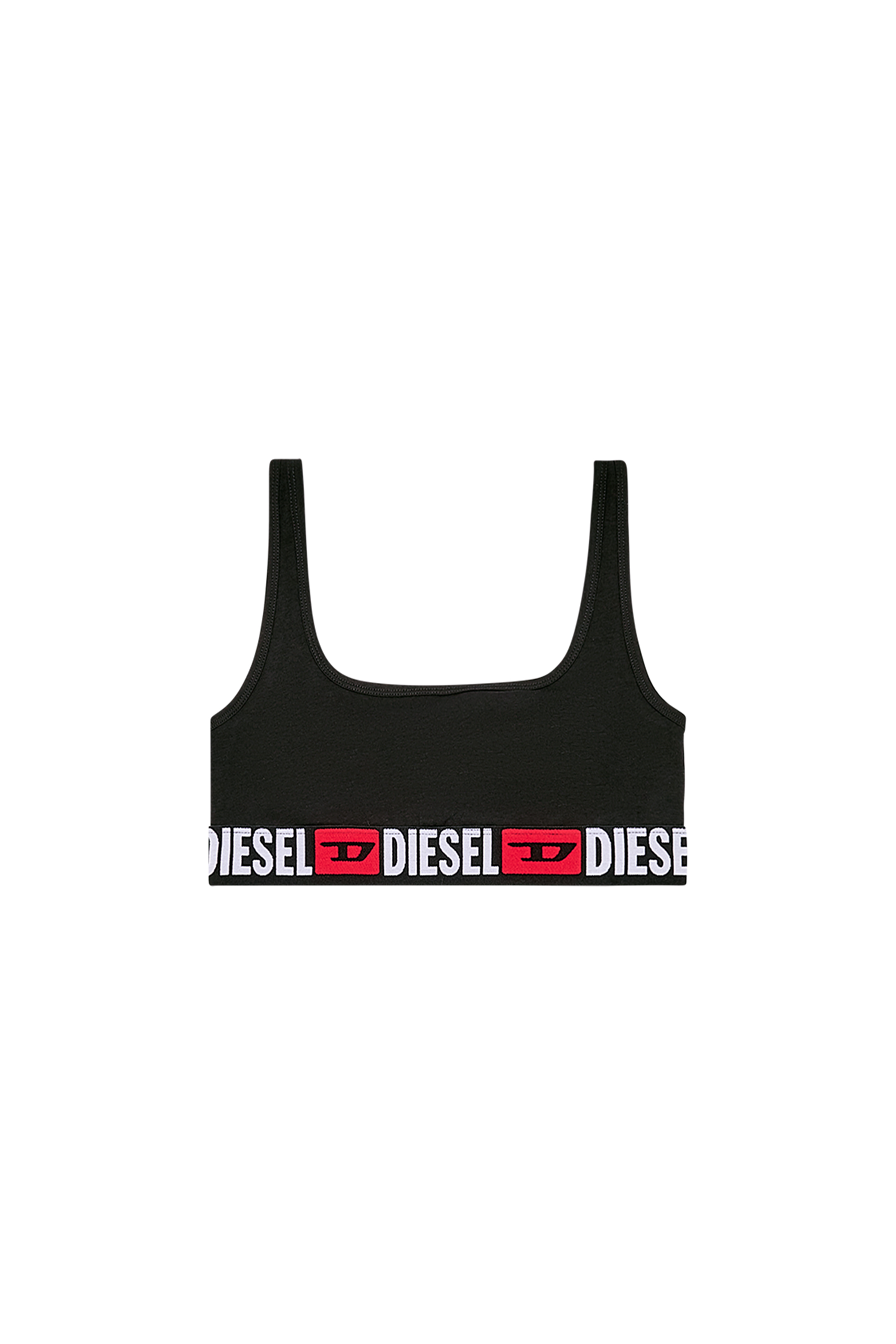 Diesel - UFSB-ORIBA, Woman's Bralette with logo band in Black - 3