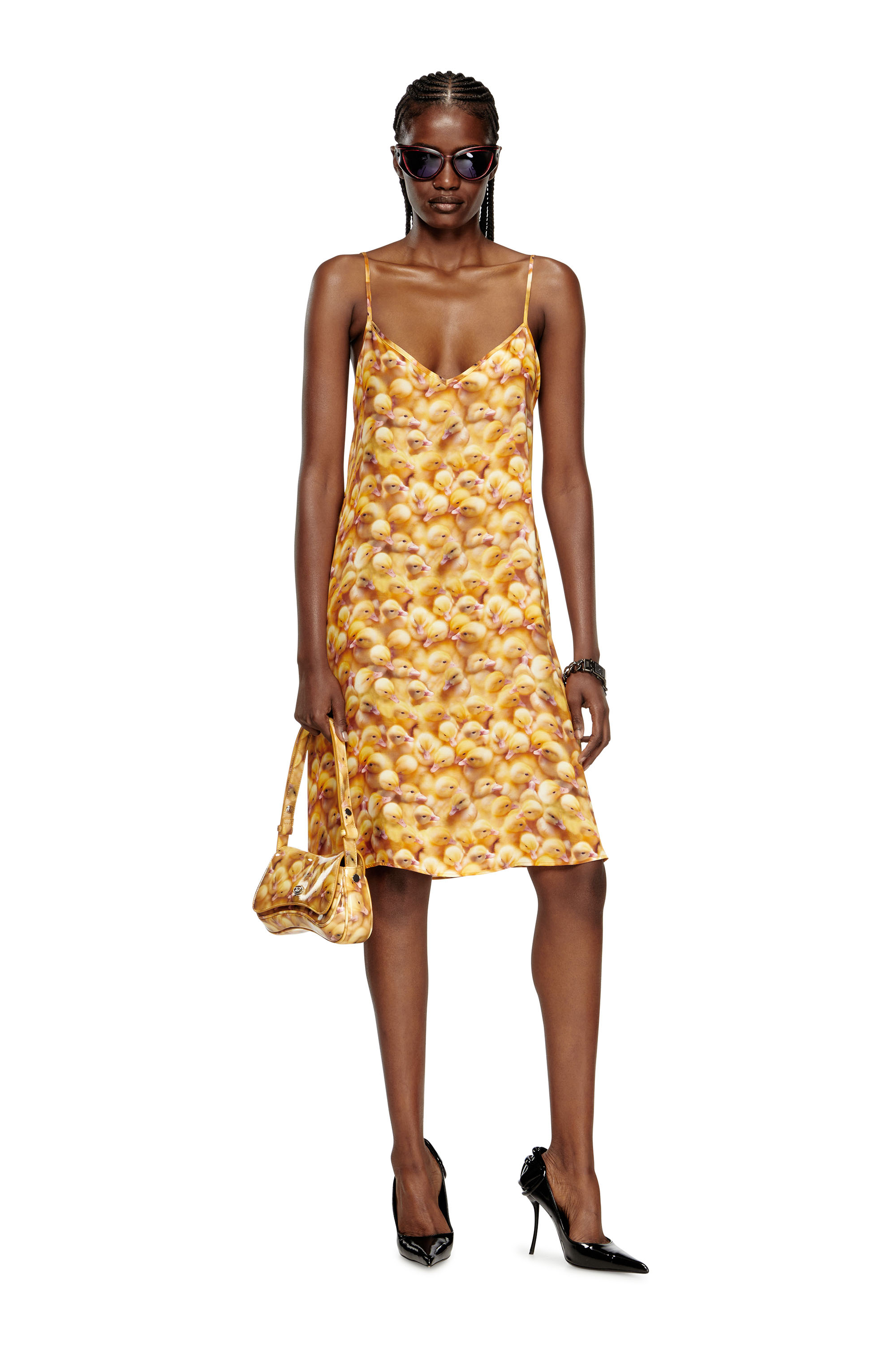 Diesel - PLAY CLUTCH, Woman's Play-Glossy clutch with print in Yellow - 3