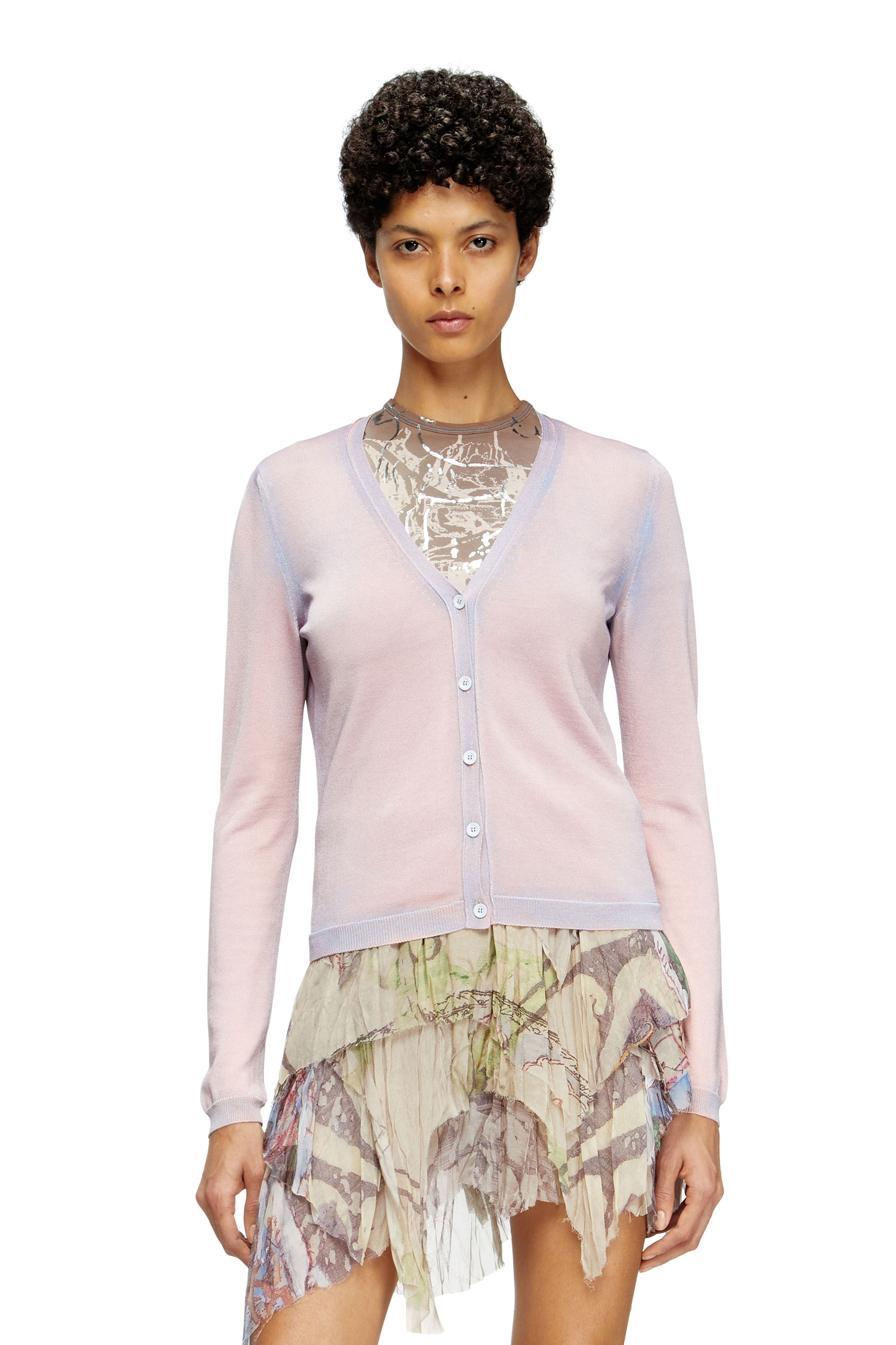 Diesel - M-VITTA, Woman's Dégradé cardigan in Pink - 1