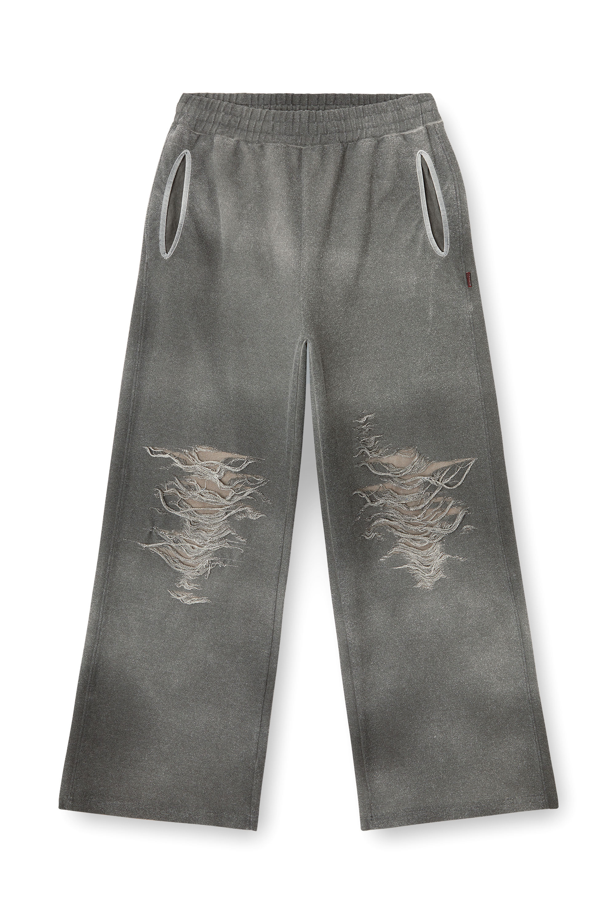 Diesel - P-PERCY, Man's Track pants with distressed front in Grey - 3
