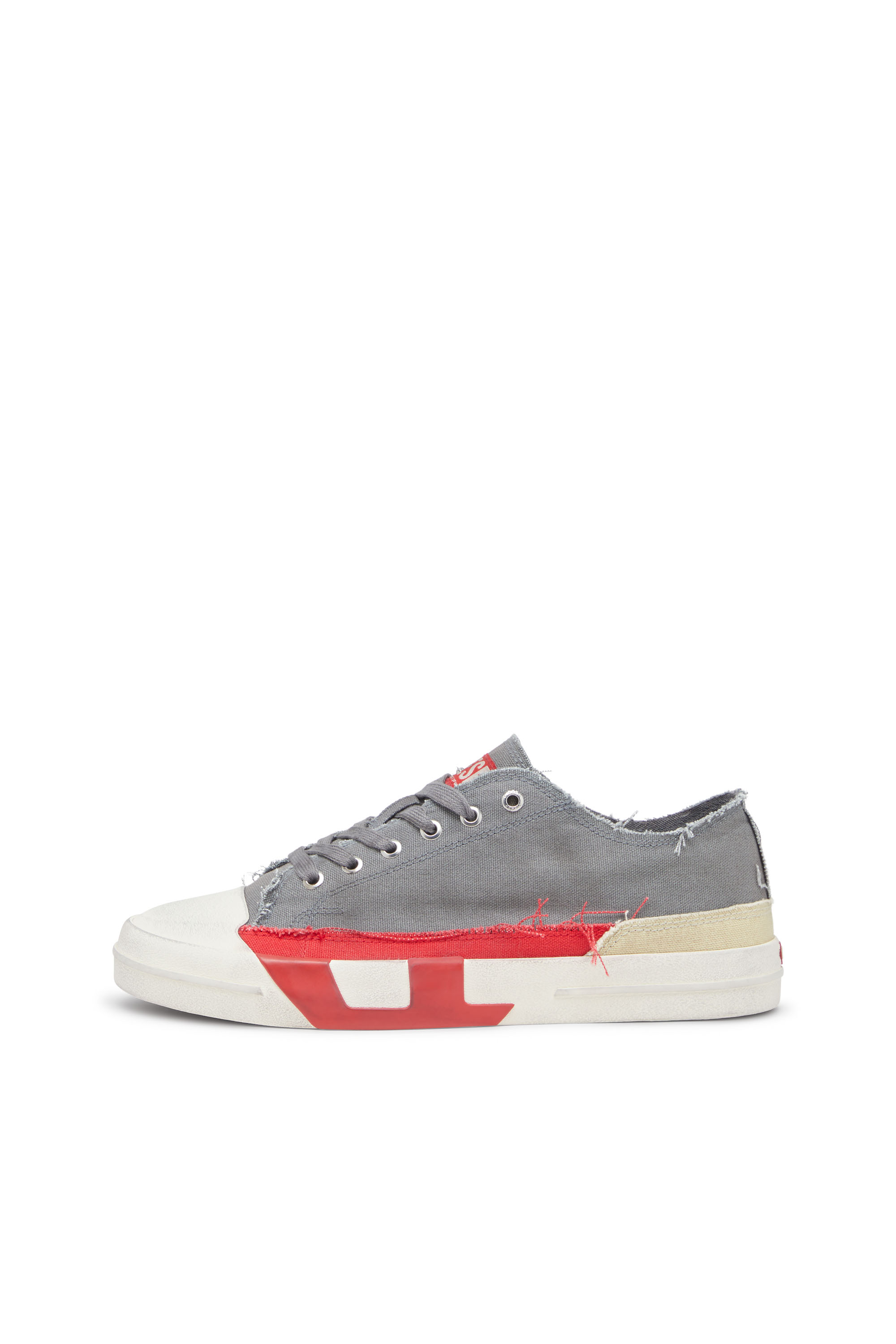 Diesel - S-D-VERSE LOW, Man's S-D-Verse-Dirty-effect canvas sneakers in Grey - 3