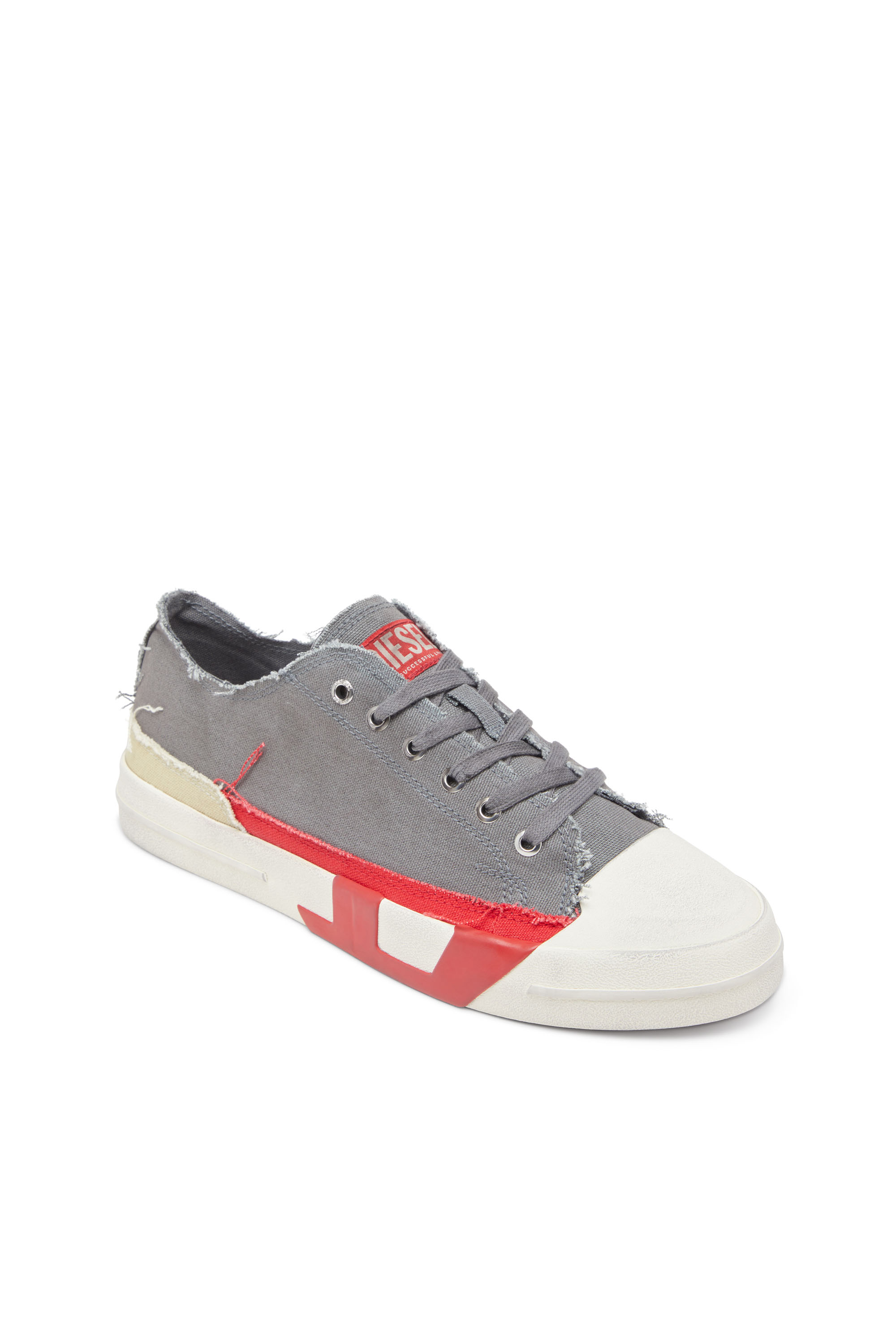 Diesel - S-D-VERSE LOW, Man's S-D-Verse-Dirty-effect canvas sneakers in Grey - 8