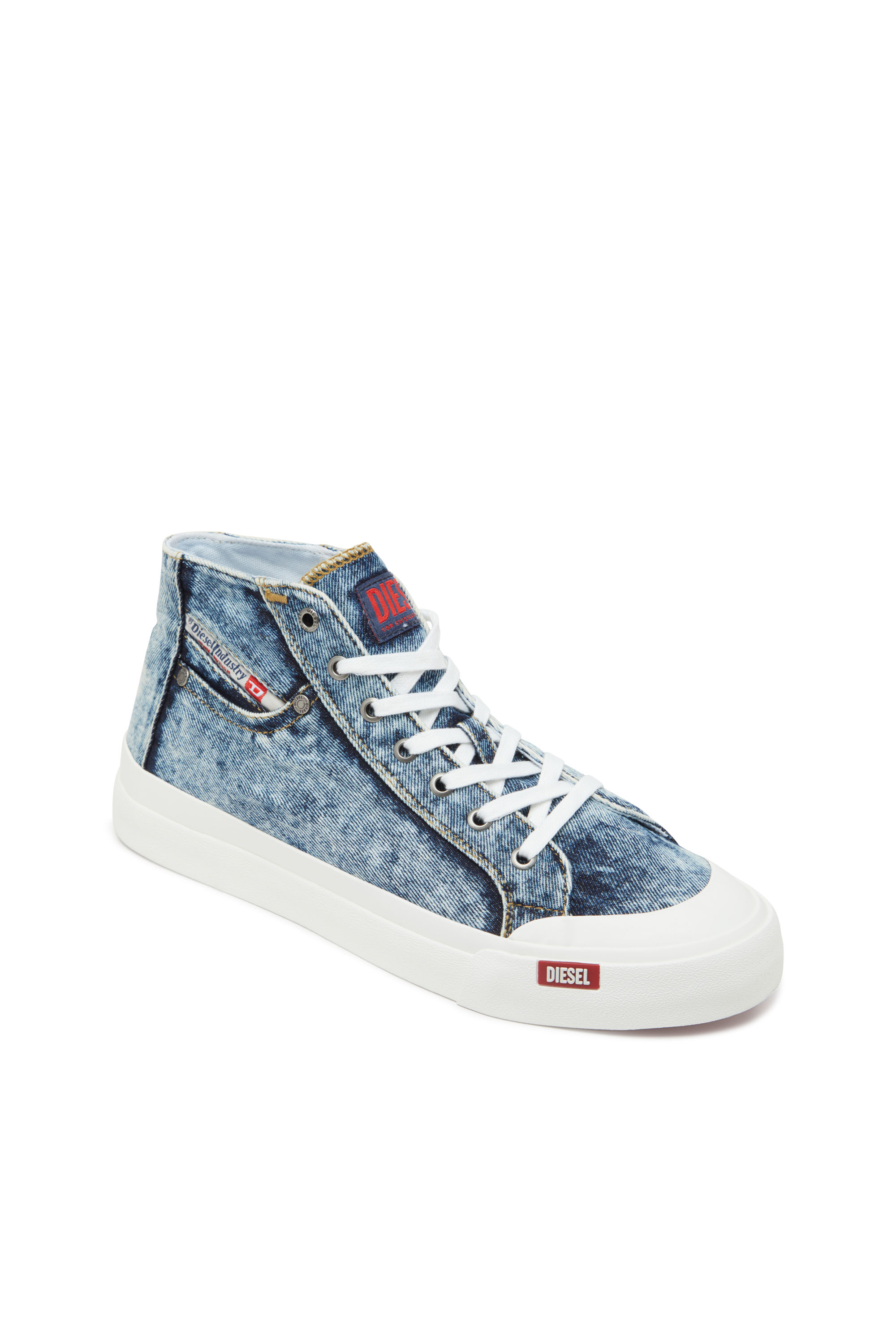 Diesel - S-ATHOS NMD MID, Man's S-Athos-High-top denim sneakers with pocket detail in Blue - 7