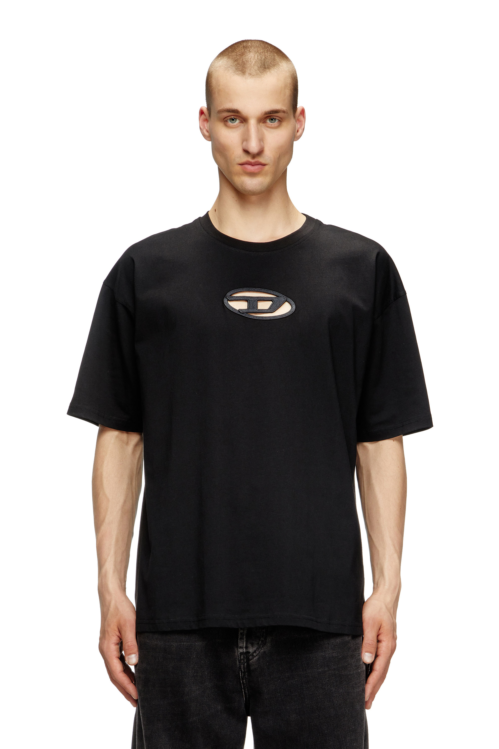 Diesel - T-BOXT-OD, Unisex's T-shirt with embroidered Oval D in Black - 1