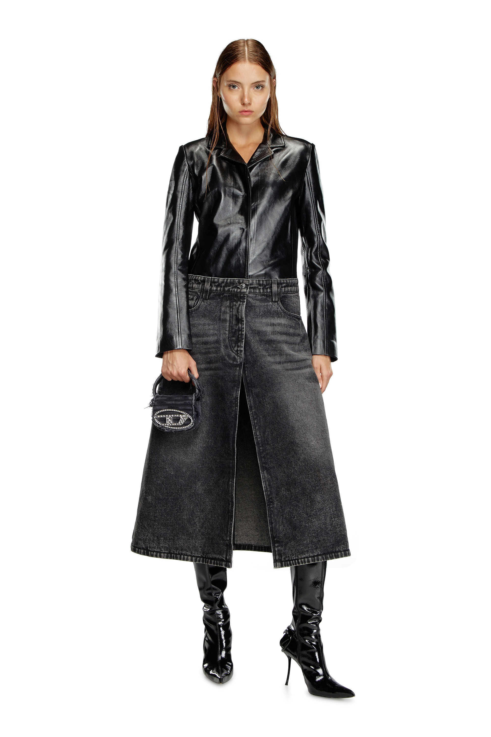 Diesel - 1DR XS, Woman's 1DR XS-Iconic mini bag in canvas and leather in Black - 2