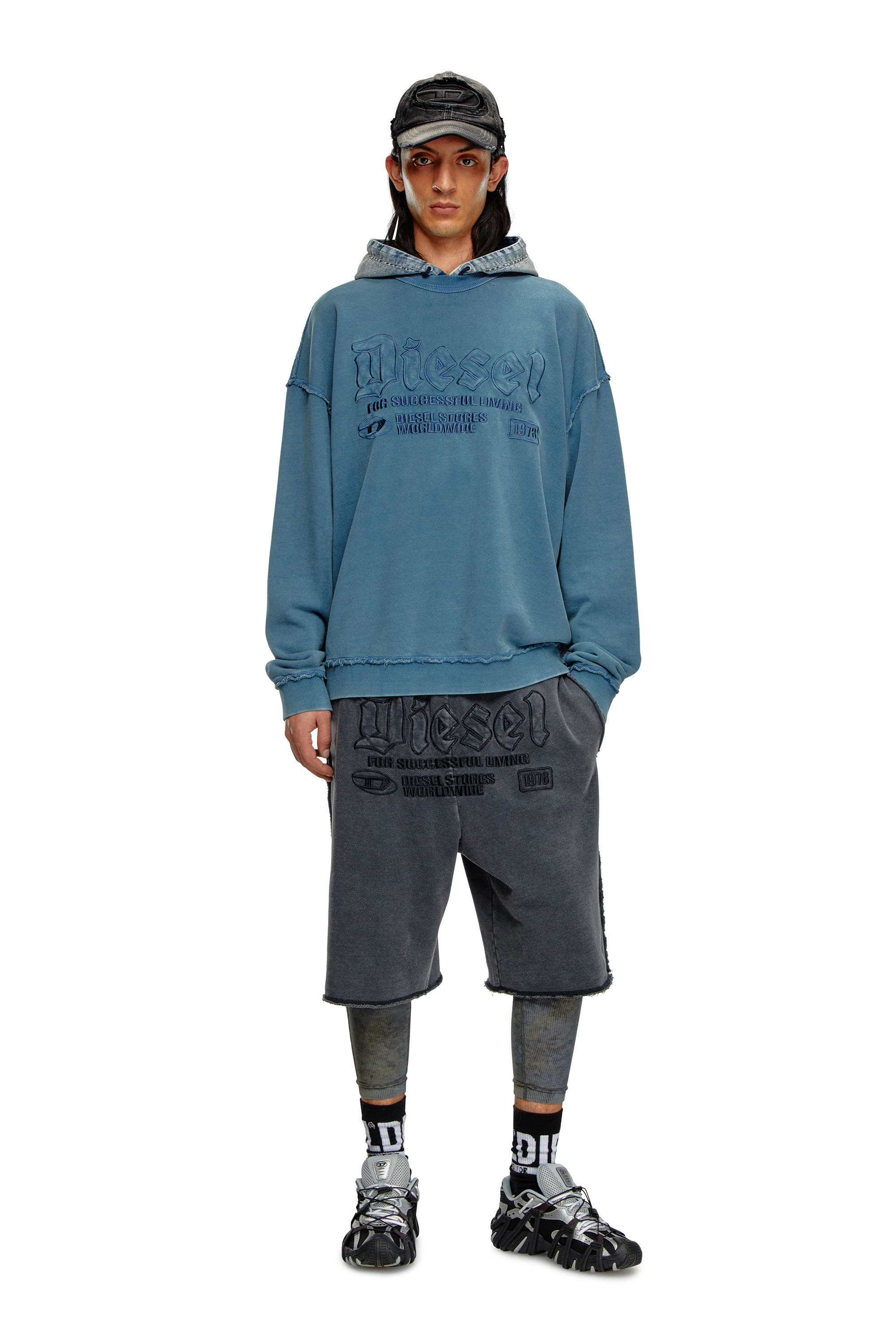 Diesel - S-BOXT-RAW, Man's Sweatshirt with logo embroidery in Blue - 2
