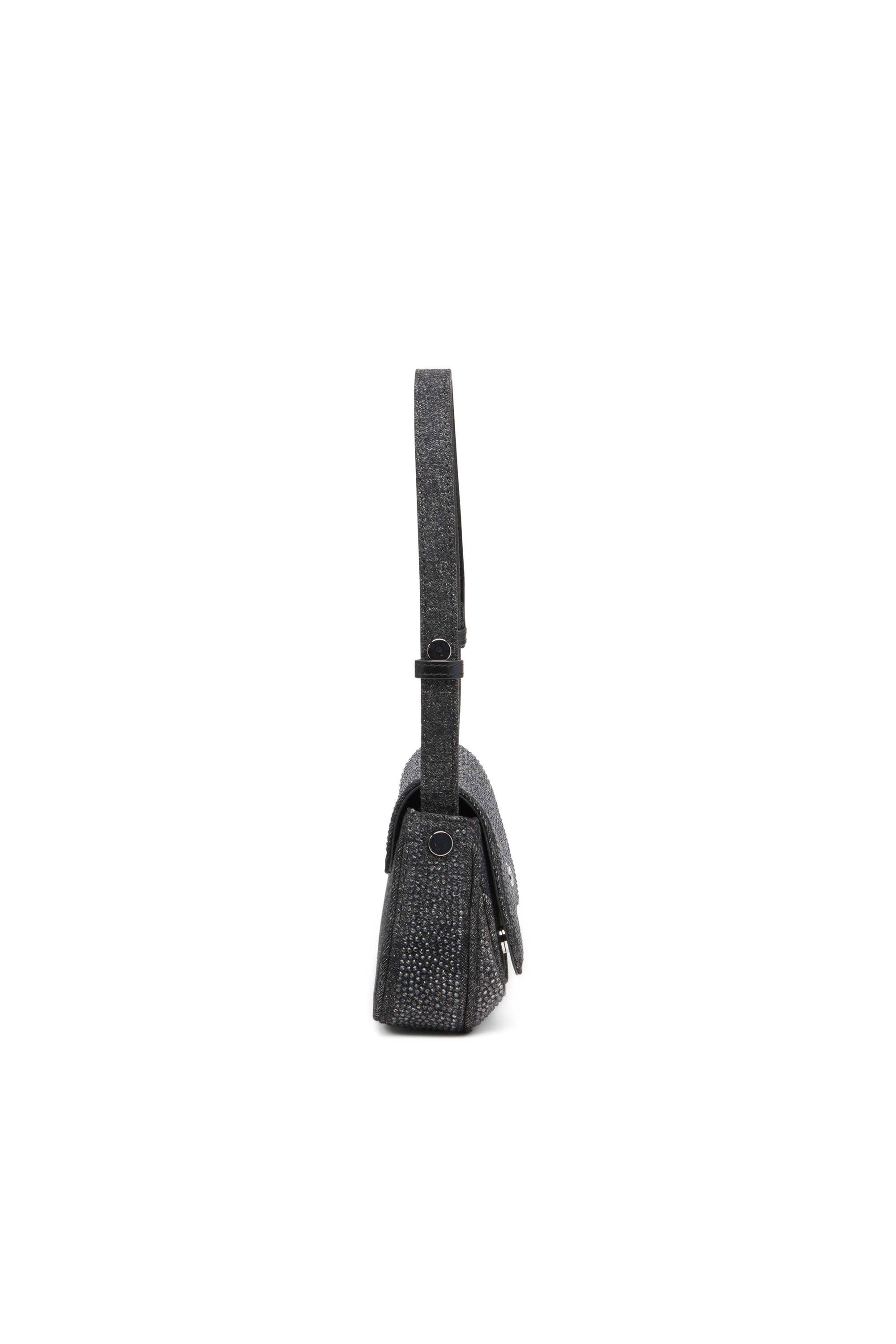 Diesel - PLAY CLUTCH, Woman's Play-Clutch in crystal denim in Black - 4